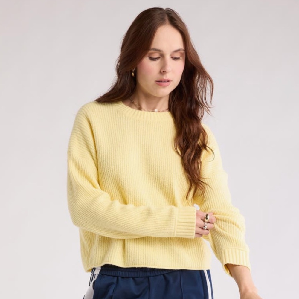 Abound Soft Yellow Crew Neck Sweater - Picture 3 of 7